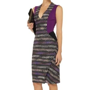 Missoni Ponte Paneled Crochet Knit Pencil Dress Sz 44/8